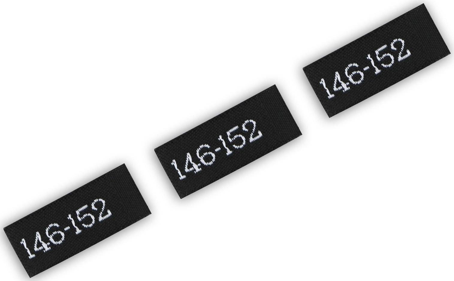 Нашивка текстильная «146-152», 5 х 1.1 см, цвет чёрный