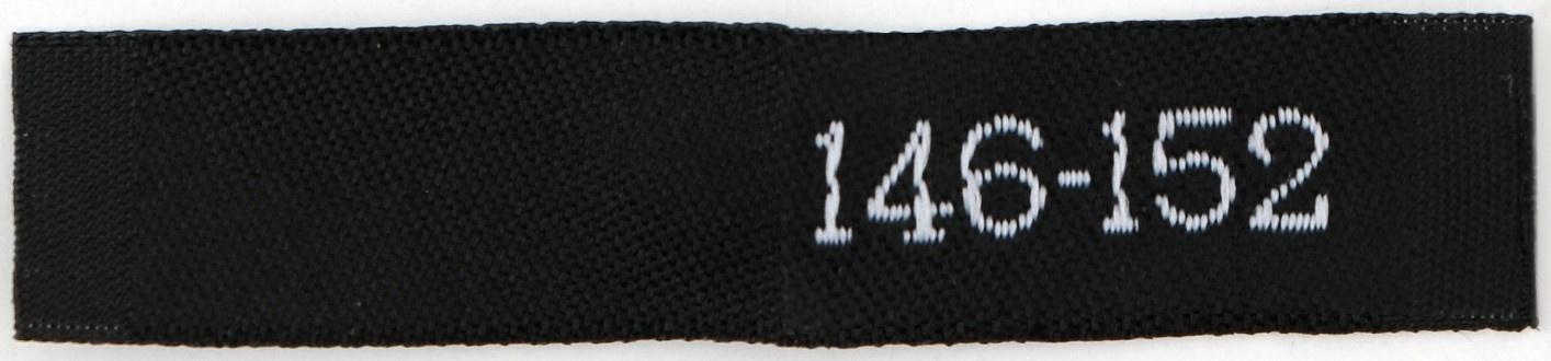 Нашивка текстильная «146-152», 5 х 1.1 см, цвет чёрный