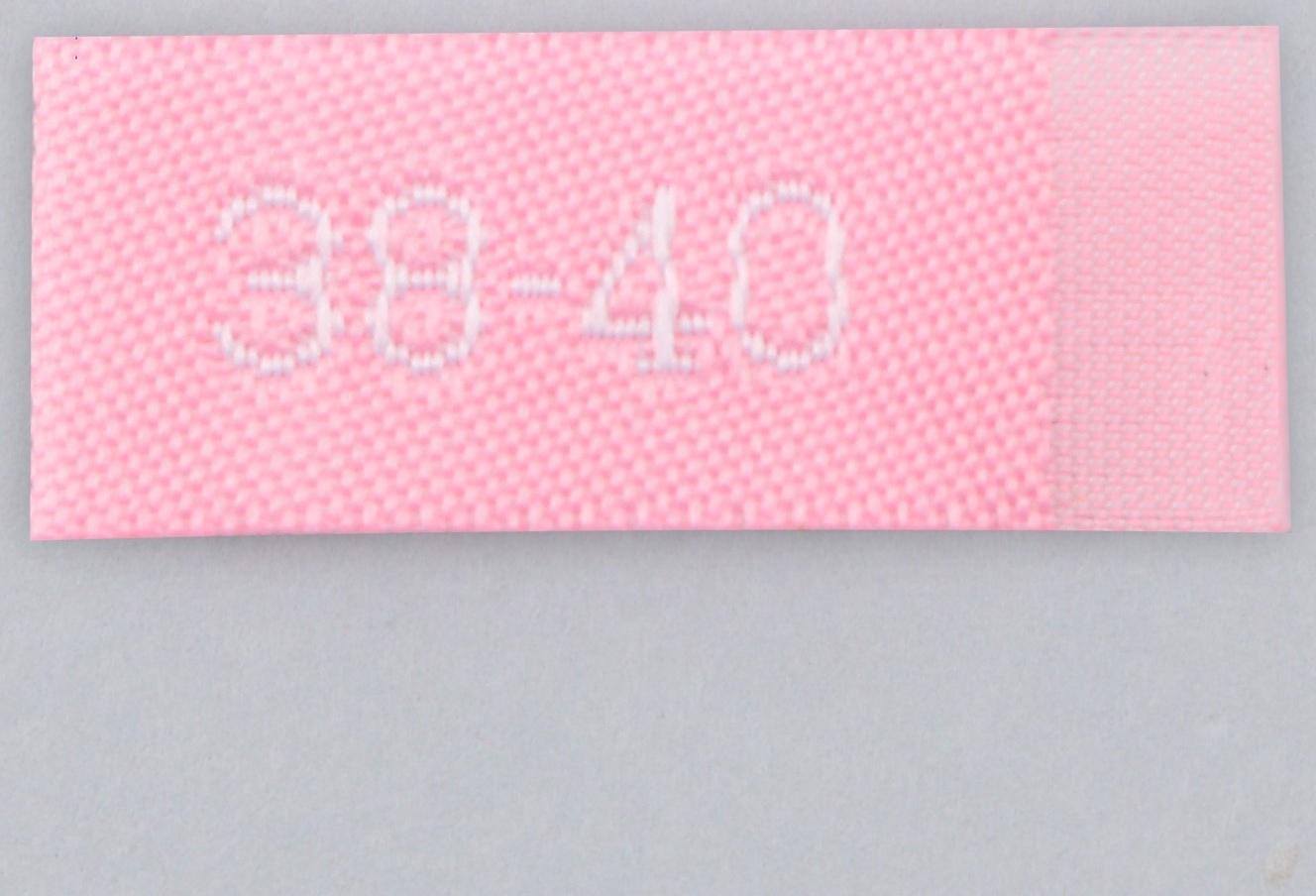 Нашивка текстильная «38-40», 5 х 1.1 см, цвет розовый