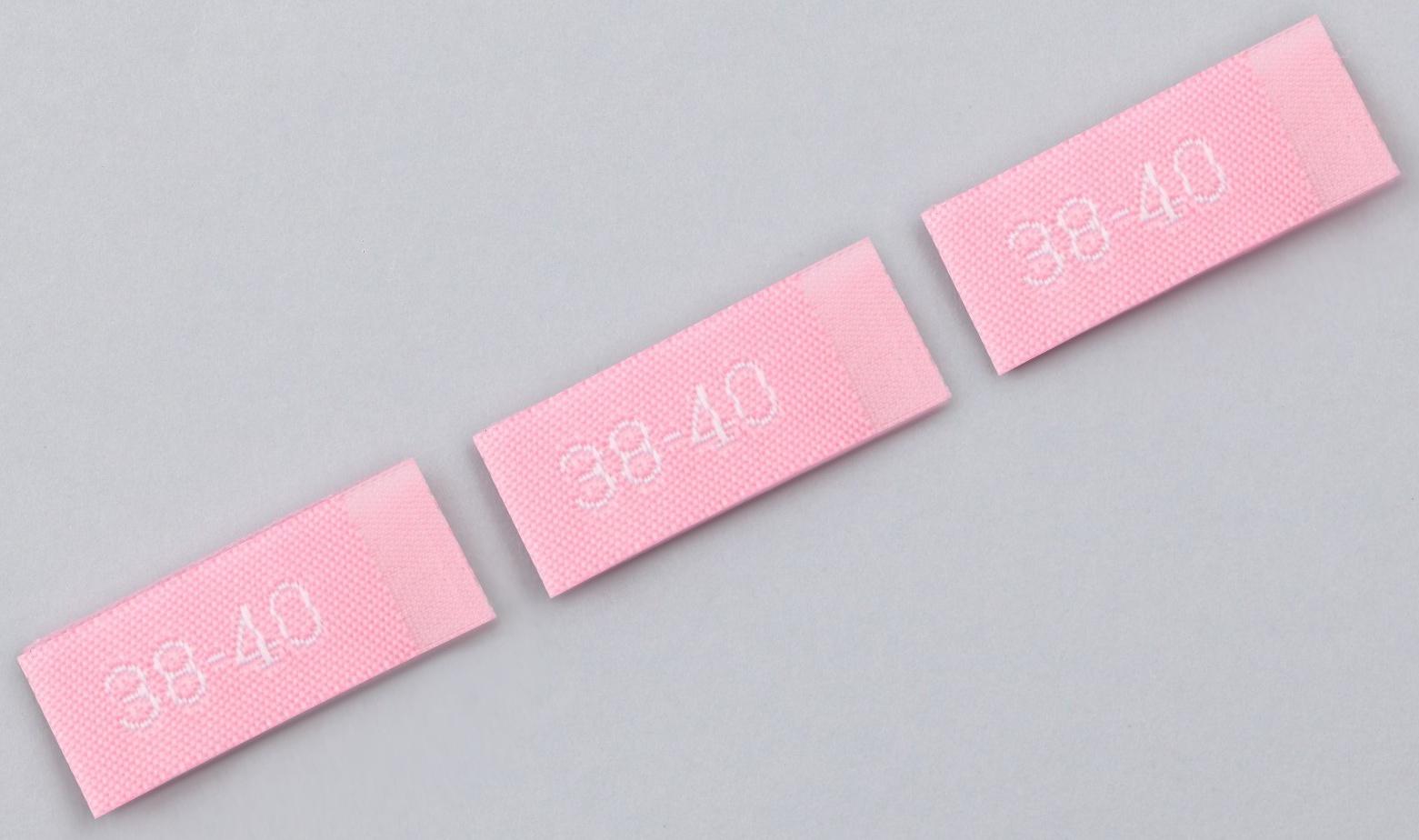 Нашивка текстильная «38-40», 5 х 1.1 см, цвет розовый