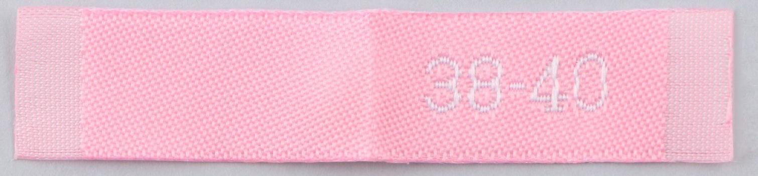 Нашивка текстильная «38-40», 5 х 1.1 см, цвет розовый