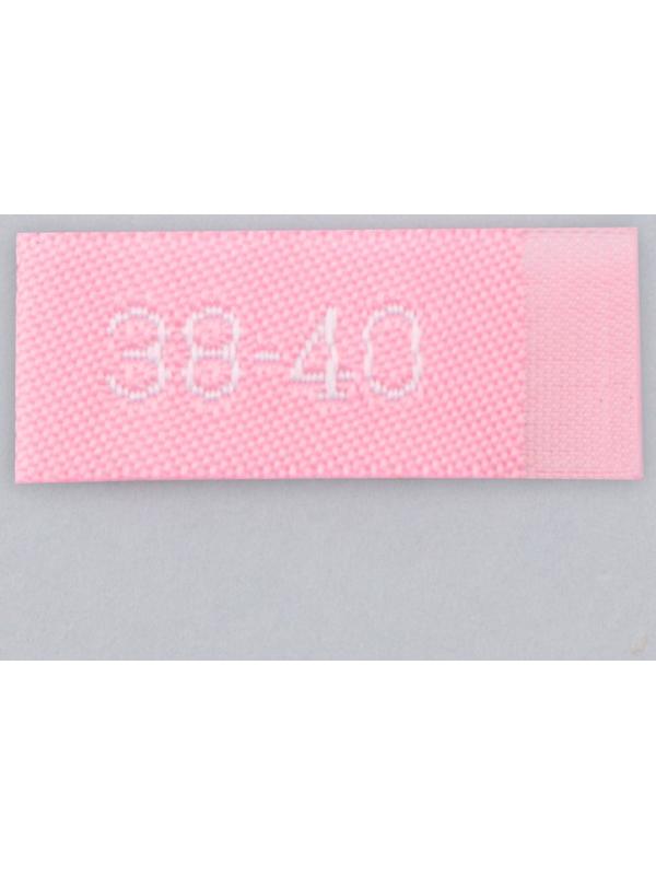 Нашивка текстильная «38-40», 5 х 1.1 см, цвет розовый