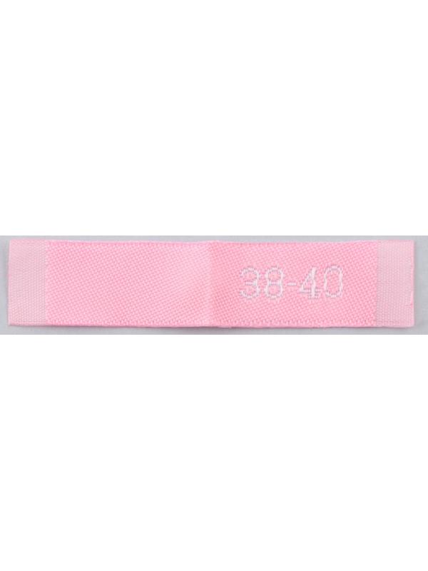Нашивка текстильная «38-40», 5 х 1.1 см, цвет розовый