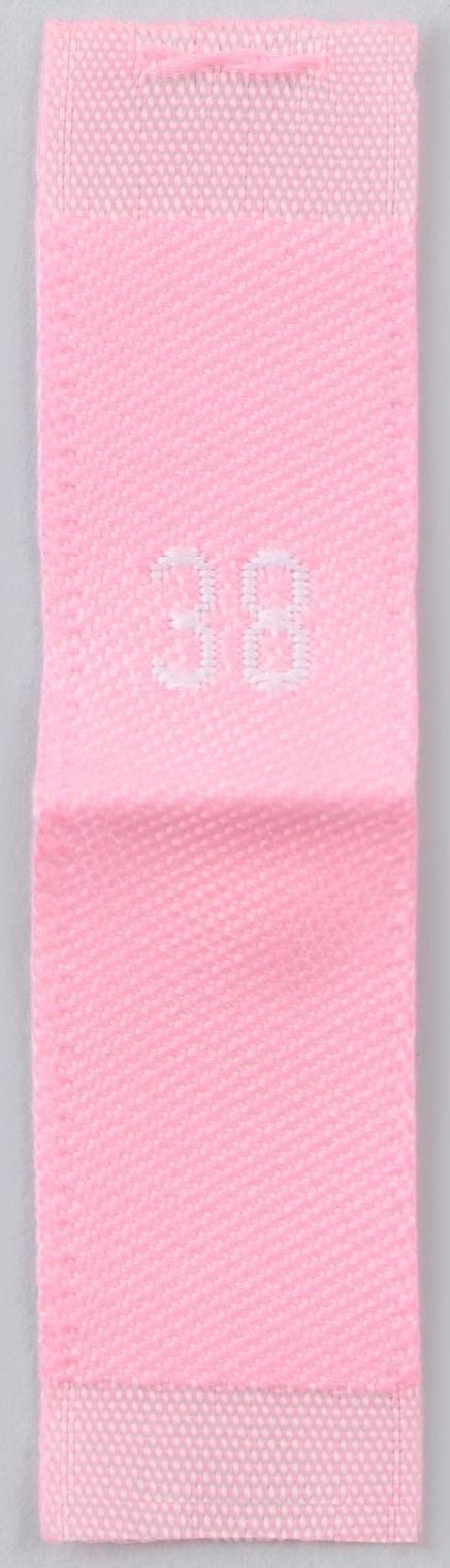 Нашивка текстильная «38», 4.6 х 1.1 см, цвет розовый