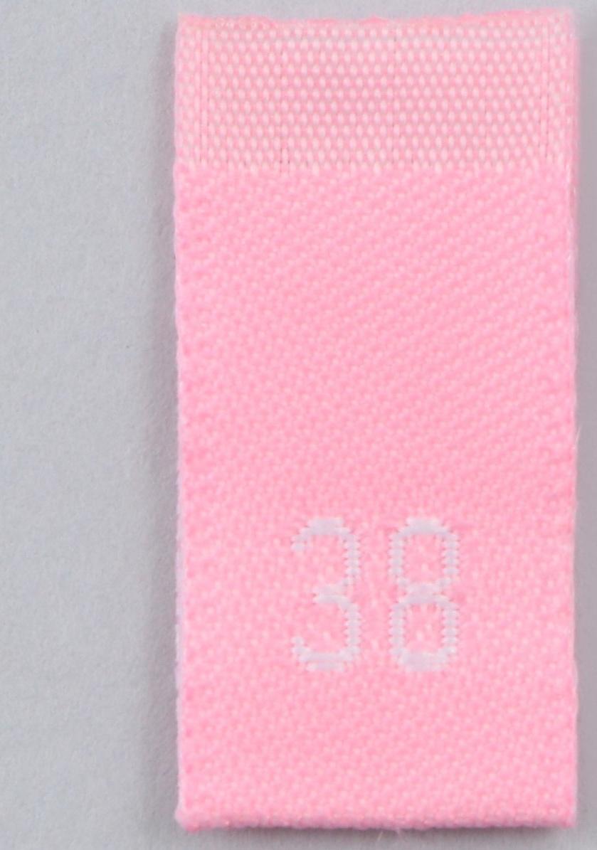 Нашивка текстильная «38», 4.6 х 1.1 см, цвет розовый