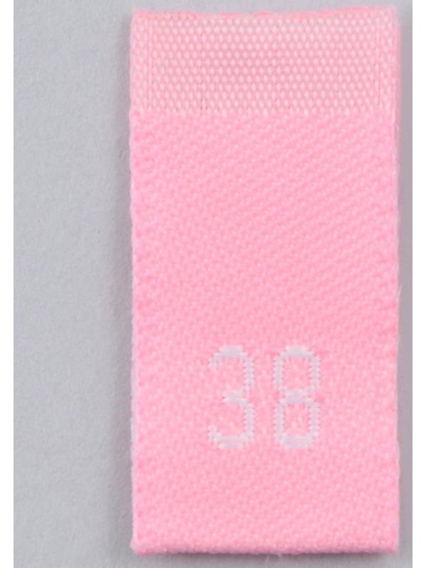 Нашивка текстильная «38», 4.6 х 1.1 см, цвет розовый