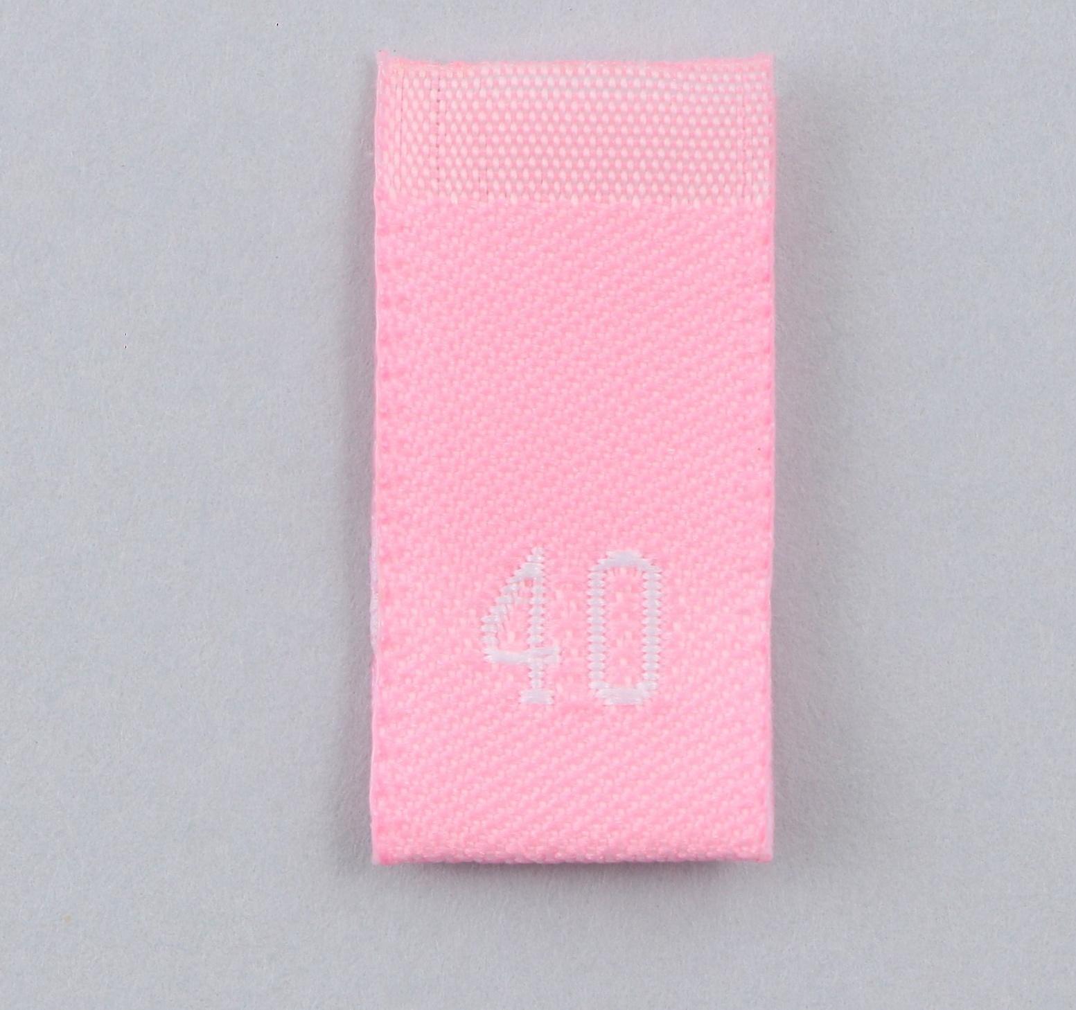 Нашивка текстильная «40», 4.6 х 1.1 см, цвет розовый