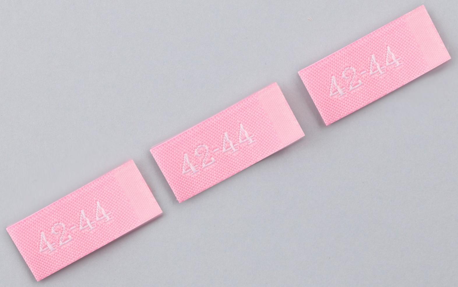 Нашивка текстильная «42-44», 5 х 1.1 см, цвет розовый