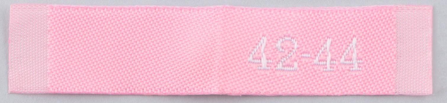 Нашивка текстильная «42-44», 5 х 1.1 см, цвет розовый