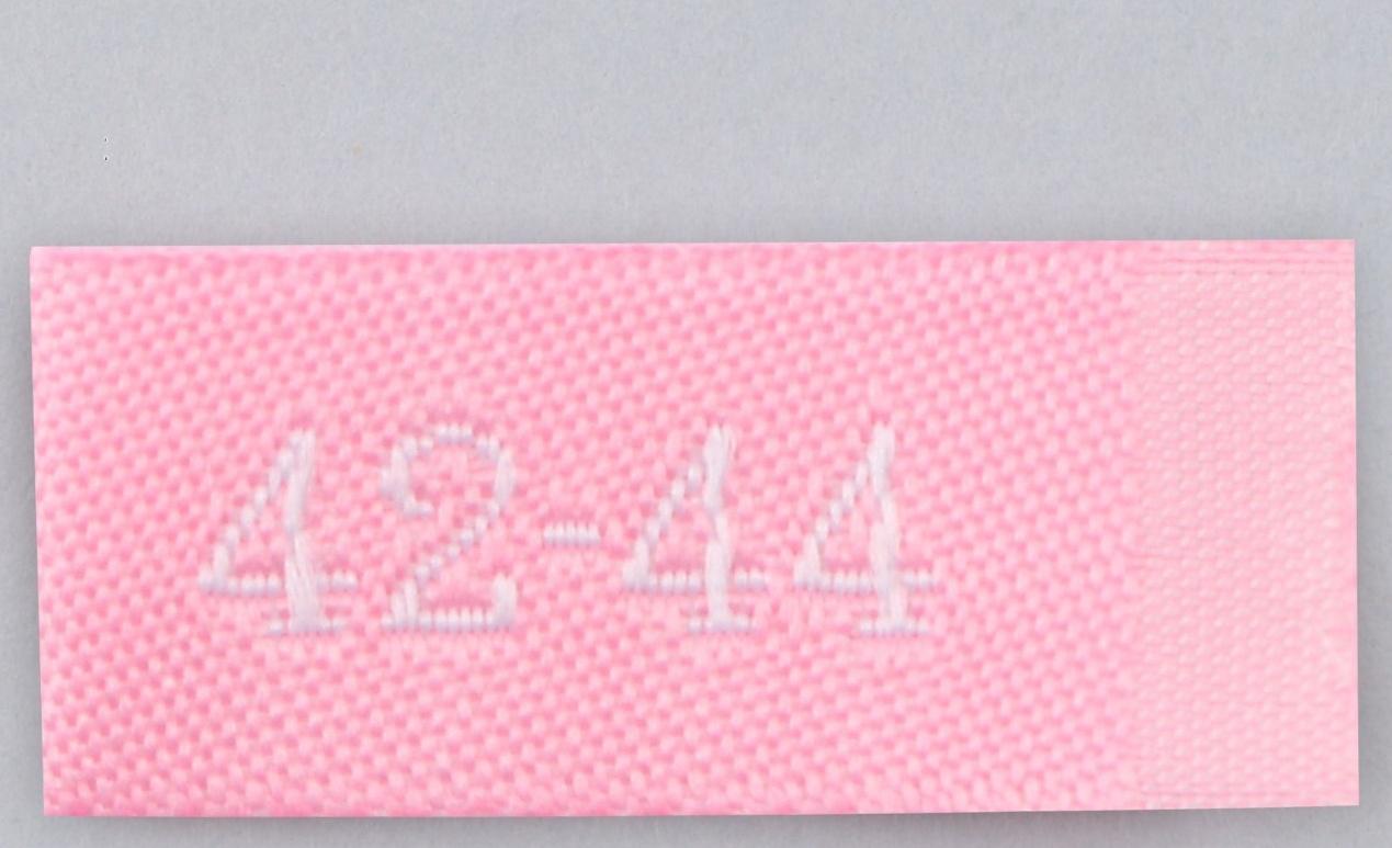 Нашивка текстильная «42-44», 5 х 1.1 см, цвет розовый