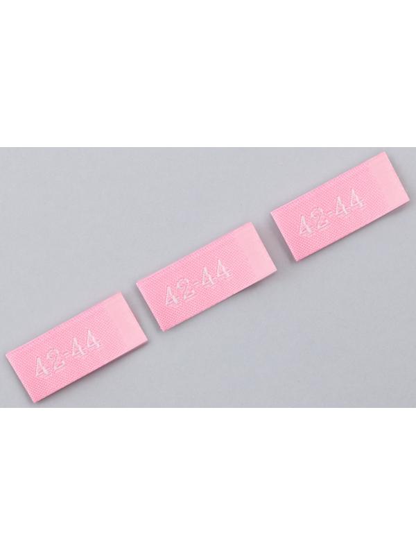 Нашивка текстильная «42-44», 5 х 1.1 см, цвет розовый