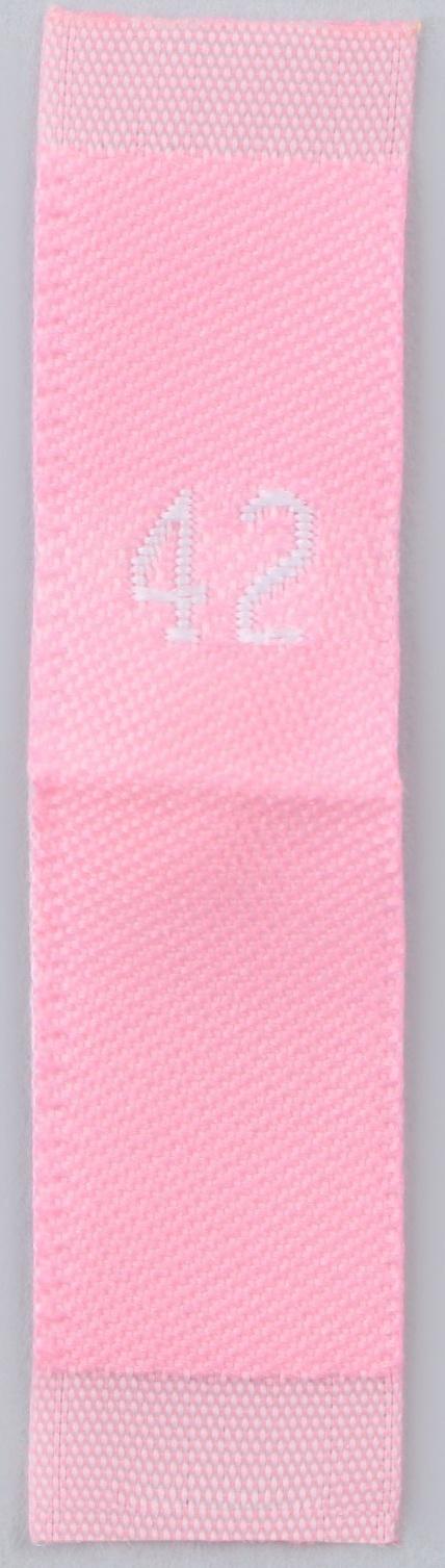 Нашивка текстильная «42», 4.6 х 1.1 см, цвет розовый