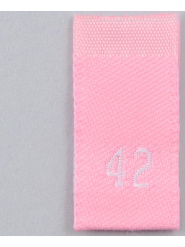 Нашивка текстильная «42», 4.6 х 1.1 см, цвет розовый