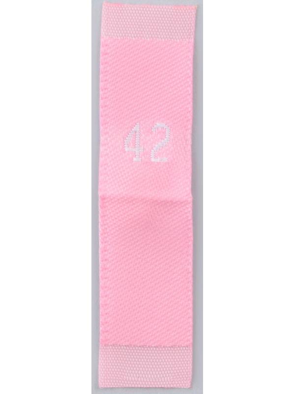 Нашивка текстильная «42», 4.6 х 1.1 см, цвет розовый