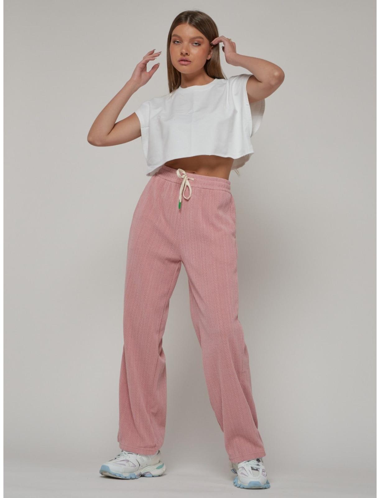 Брюки спортивные женские, размер 42, цвет розовый