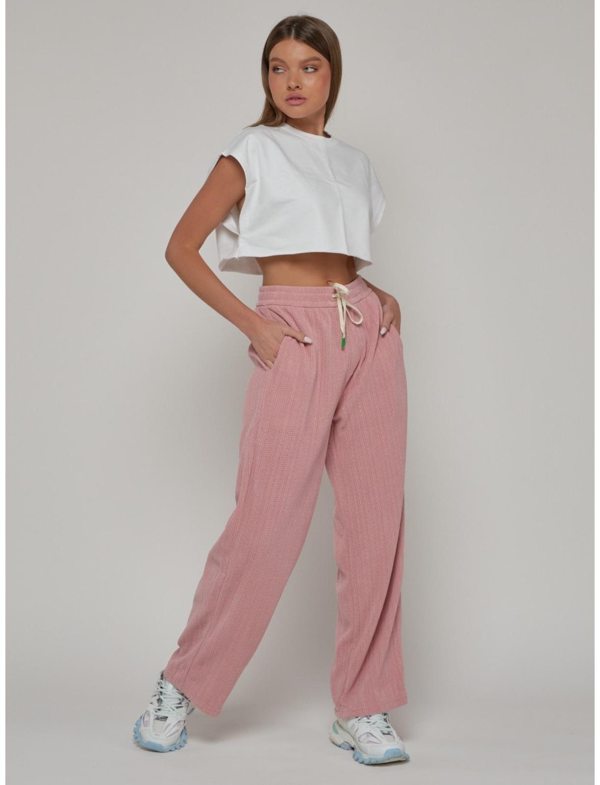 Брюки спортивные женские, размер 42, цвет розовый