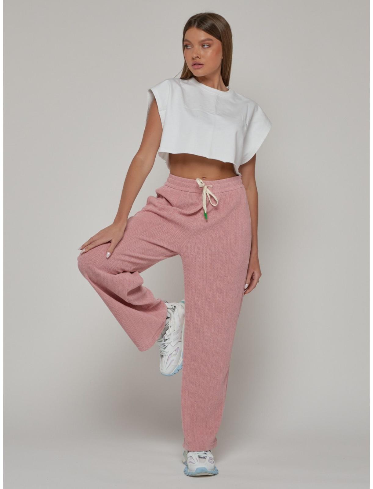 Брюки спортивные женские, размер 42, цвет розовый