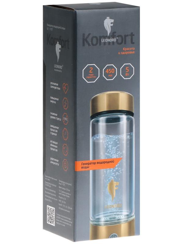 Генератор водородной воды Leonord LE-1707, 450 мл, стекло, золотистый