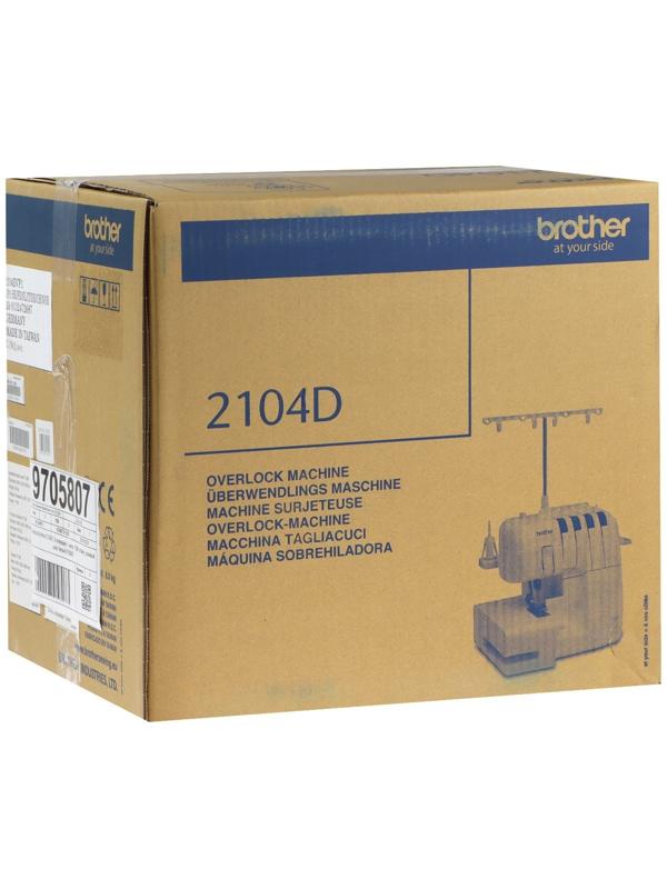 Оверлок Brother 2104D, 8 операций, 4 нити, 1300 ст/мин, ролевой шов, белый