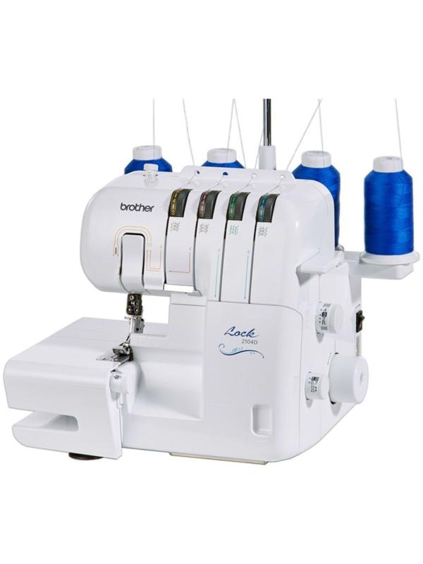 Оверлок Brother 2104D, 8 операций, 4 нити, 1300 ст/мин, ролевой шов, белый