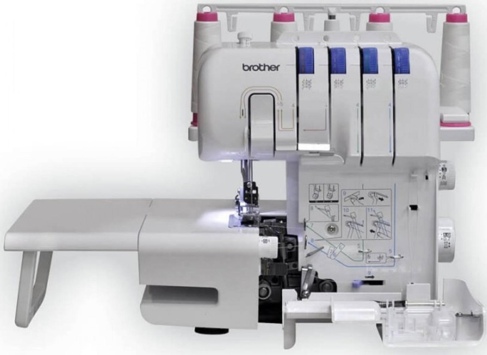 Оверлок Brother 3034 DWTV, 8 операций, 4 нити, 1300 ст/мин, краеобметочный шов, белый