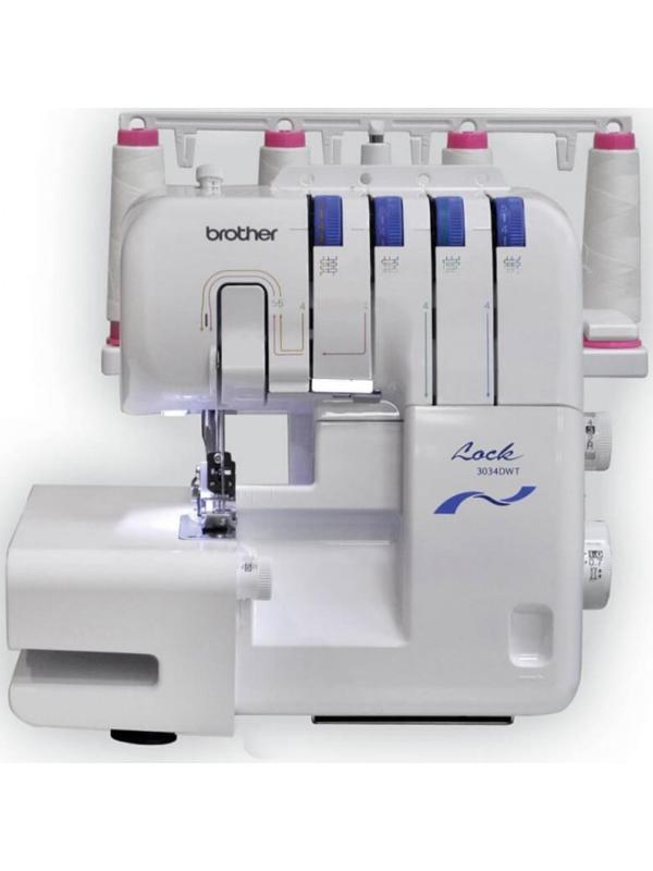 Оверлок Brother 3034 DWTV, 8 операций, 4 нити, 1300 ст/мин, краеобметочный шов, белый