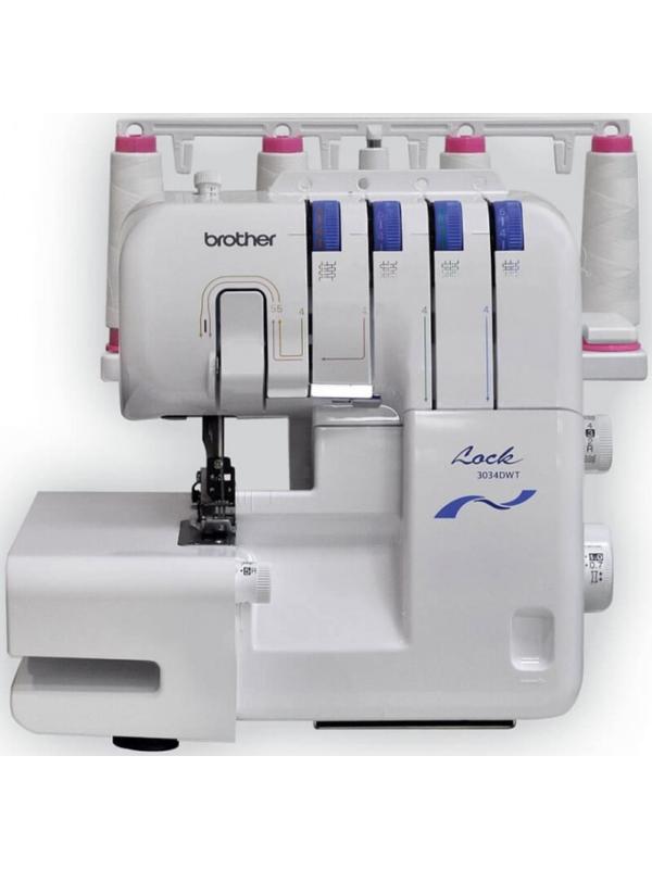 Оверлок Brother 3034 DWTV, 8 операций, 4 нити, 1300 ст/мин, краеобметочный шов, белый