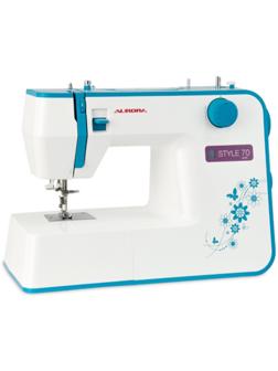 Швейная машина Aurora Style 70, 70 Вт, 23 операции, автомат, бело-голубая