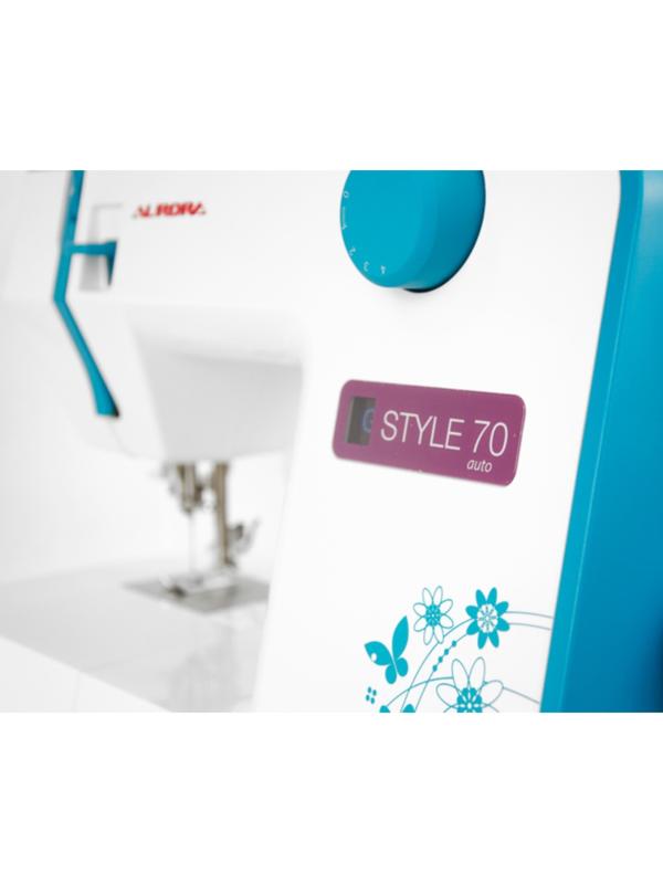 Швейная машина Aurora Style 70, 70 Вт, 23 операции, автомат, бело-голубая