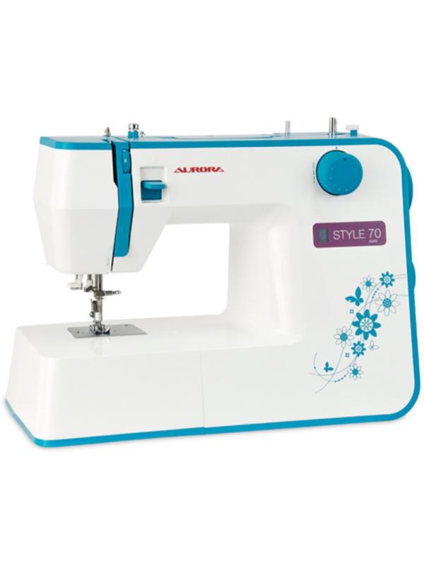 Швейная машина Aurora Style 70, 70 Вт, 23 операции, автомат, бело-голубая