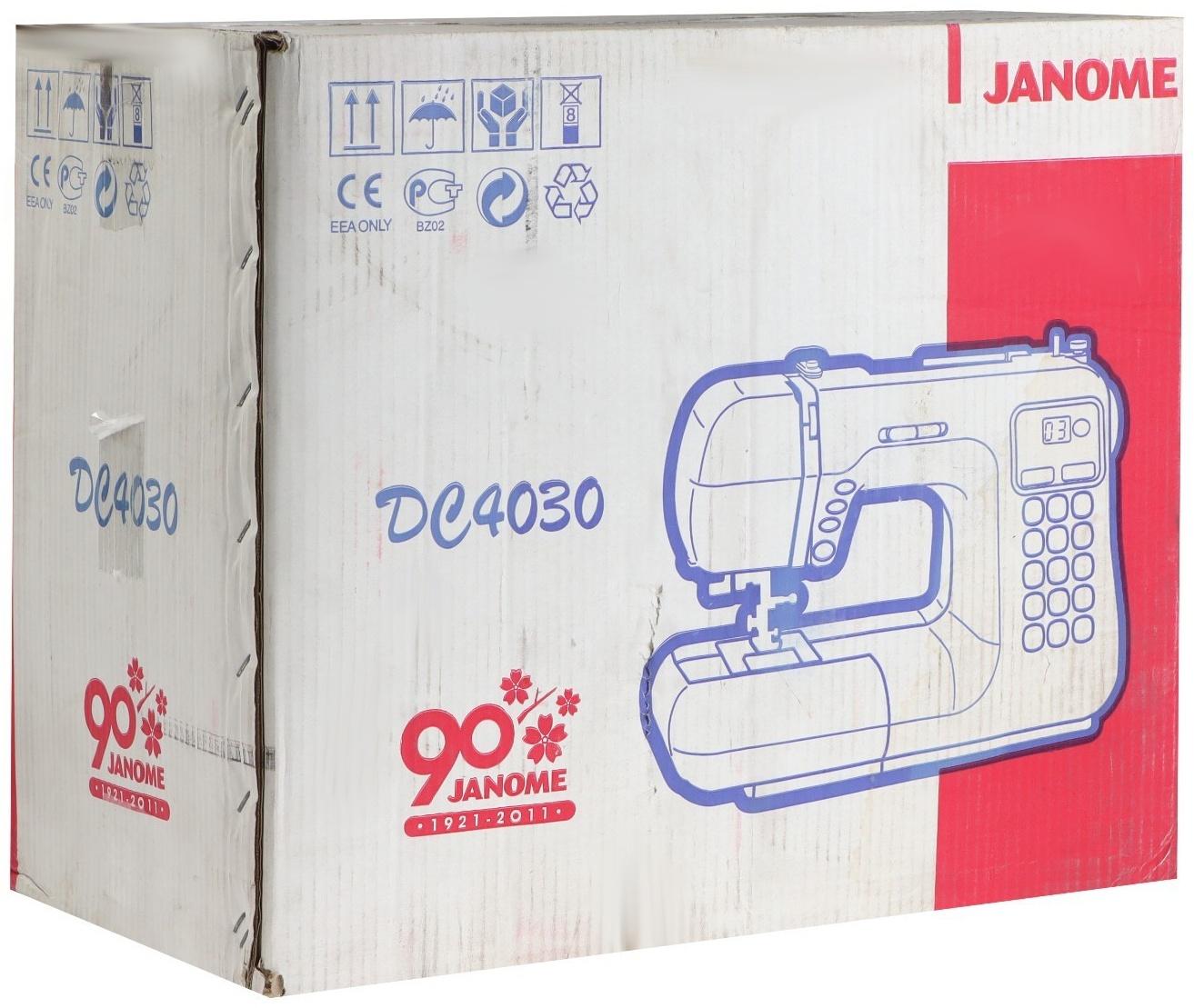 Швейная машина Janome DC 4030, 60 Вт, 30 операций, автомат, белая