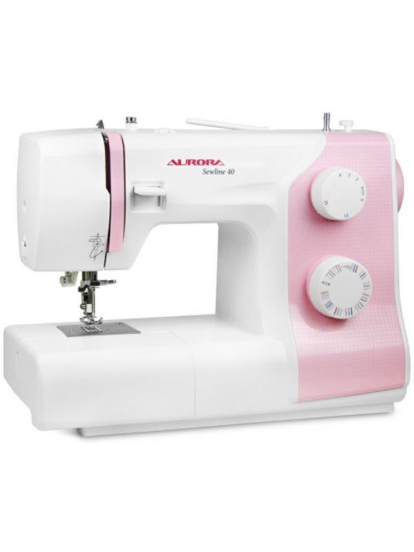 Швейная машина Aurora Sewline 40, 70 Вт, 29 операций, автомат, бело-розовая