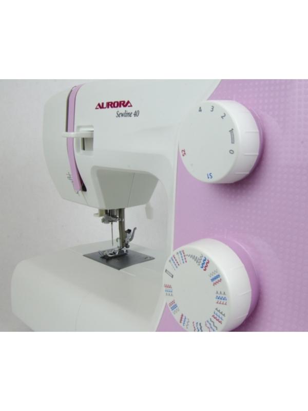 Швейная машина Aurora Sewline 40, 70 Вт, 29 операций, автомат, бело-розовая