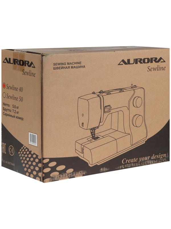 Швейная машина Aurora Sewline 40, 70 Вт, 29 операций, автомат, бело-розовая
