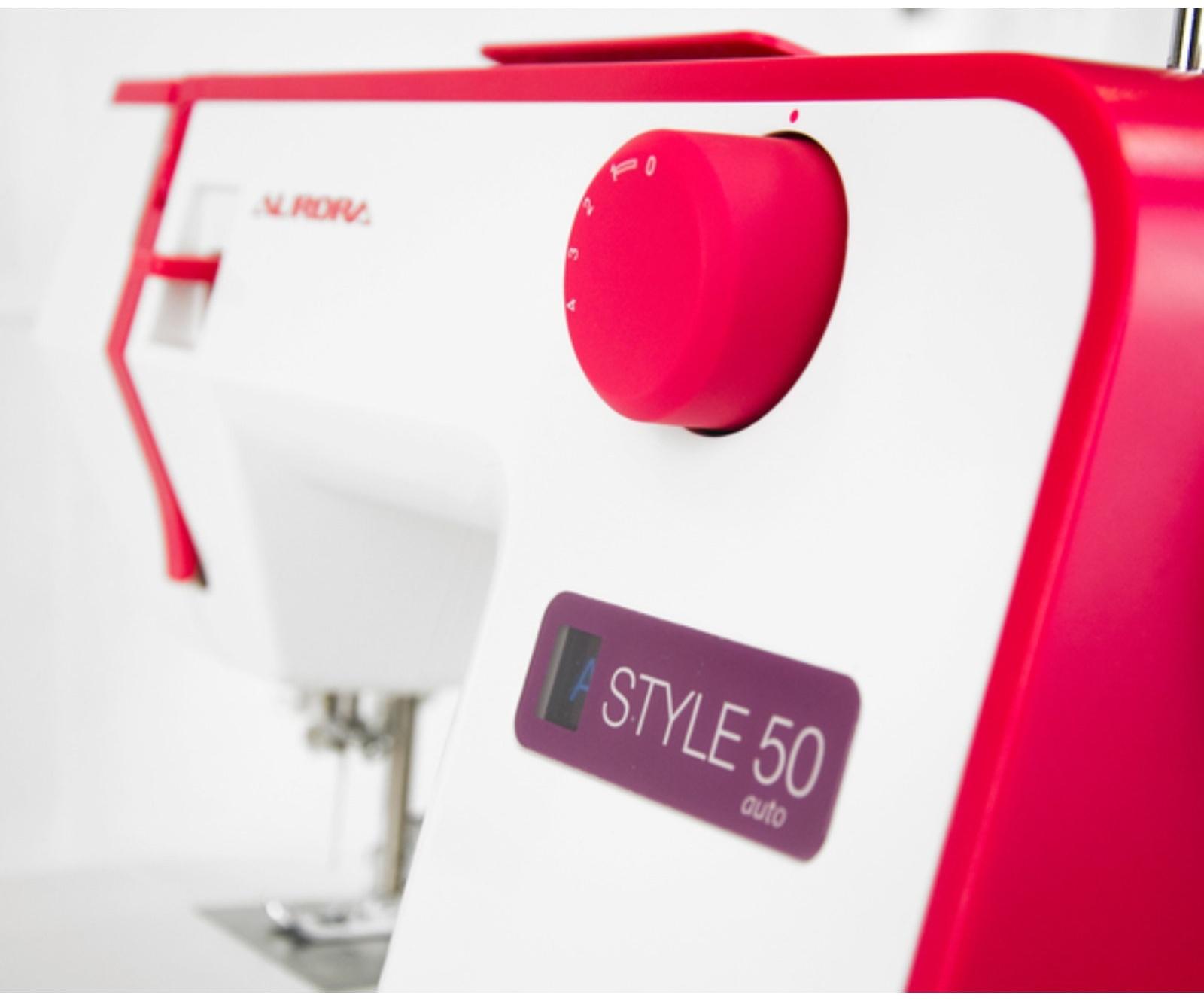 Швейная машина Aurora Style 50, 70 Вт, 12 операций, автомат, бело-красная