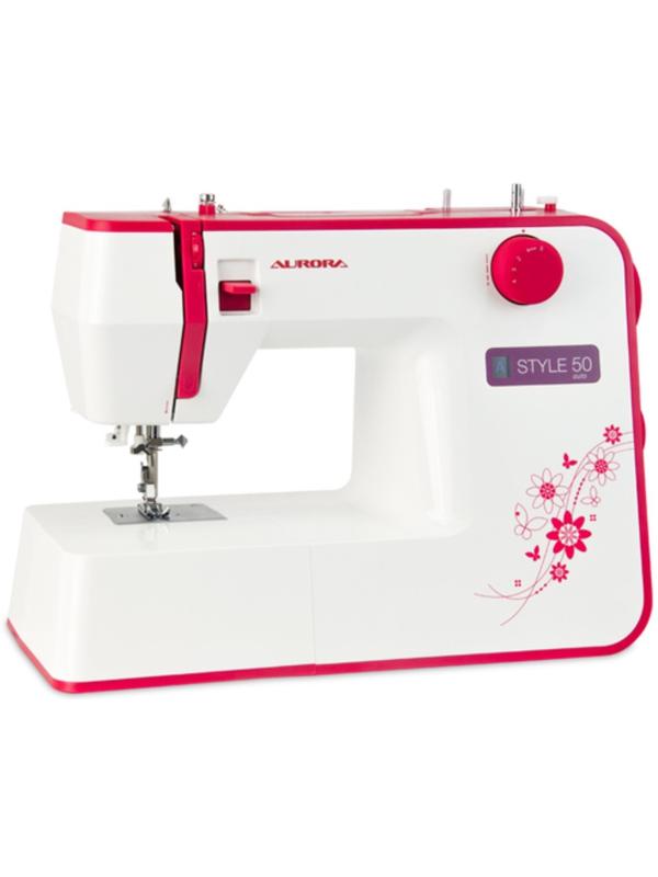 Швейная машина Aurora Style 50, 70 Вт, 12 операций, автомат, бело-красная