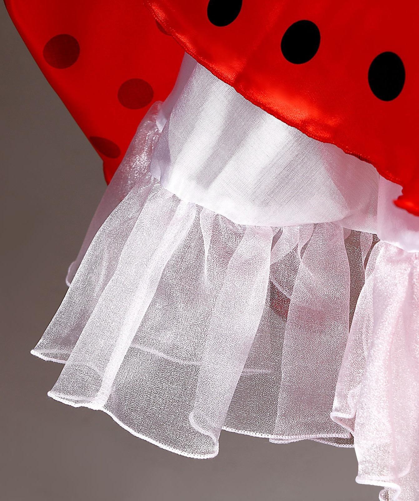 Карнавальная юбка для вечеринки красная в чёрный горох, повязка, рост 98-104 см