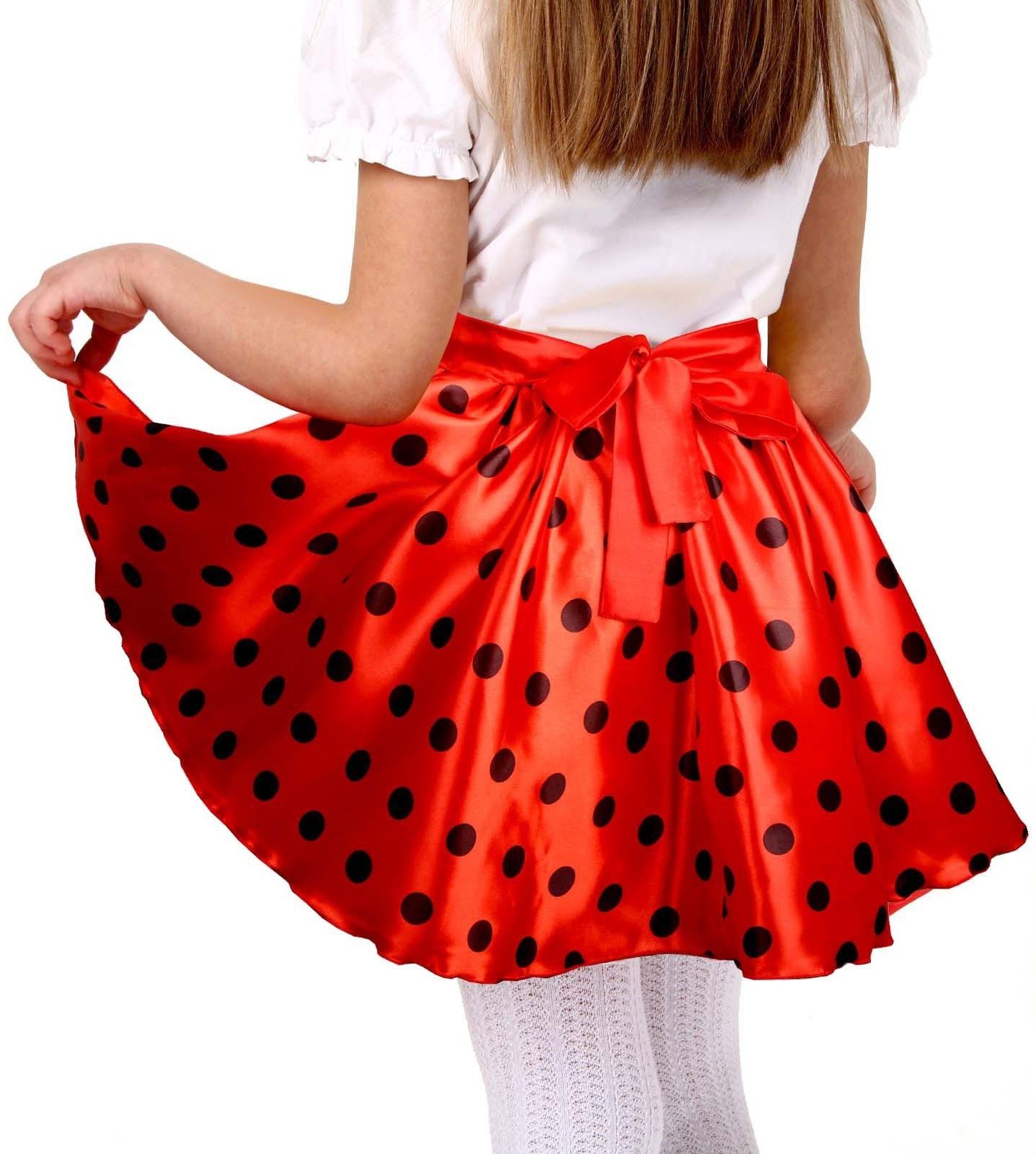 Карнавальная юбка для вечеринки красная в чёрный горох, повязка, рост 98-104 см