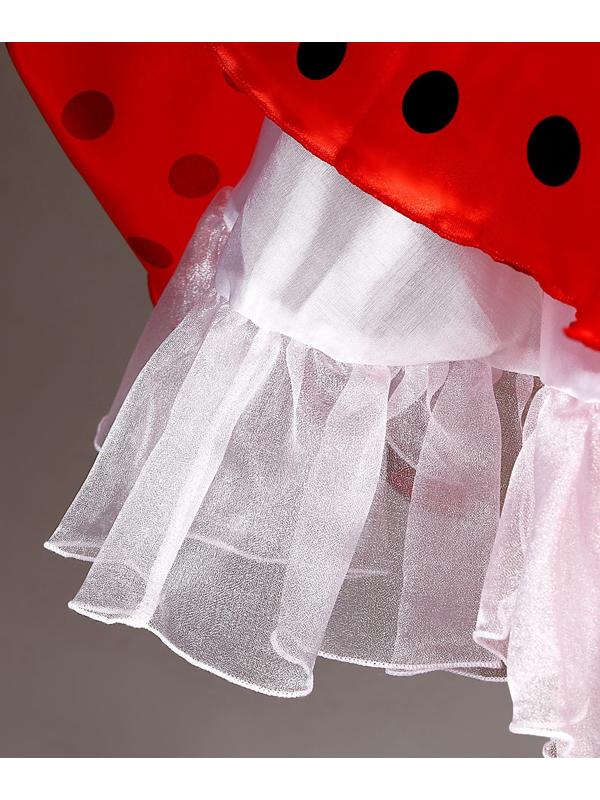 Карнавальная юбка для вечеринки красная в чёрный горох, повязка, рост 98-104 см