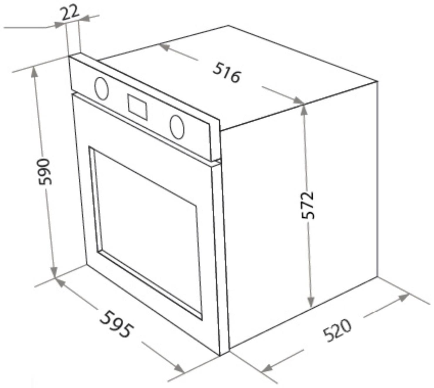 Шкаф духовой электрический HOMSair OEM657BK, 57 л, чёрный