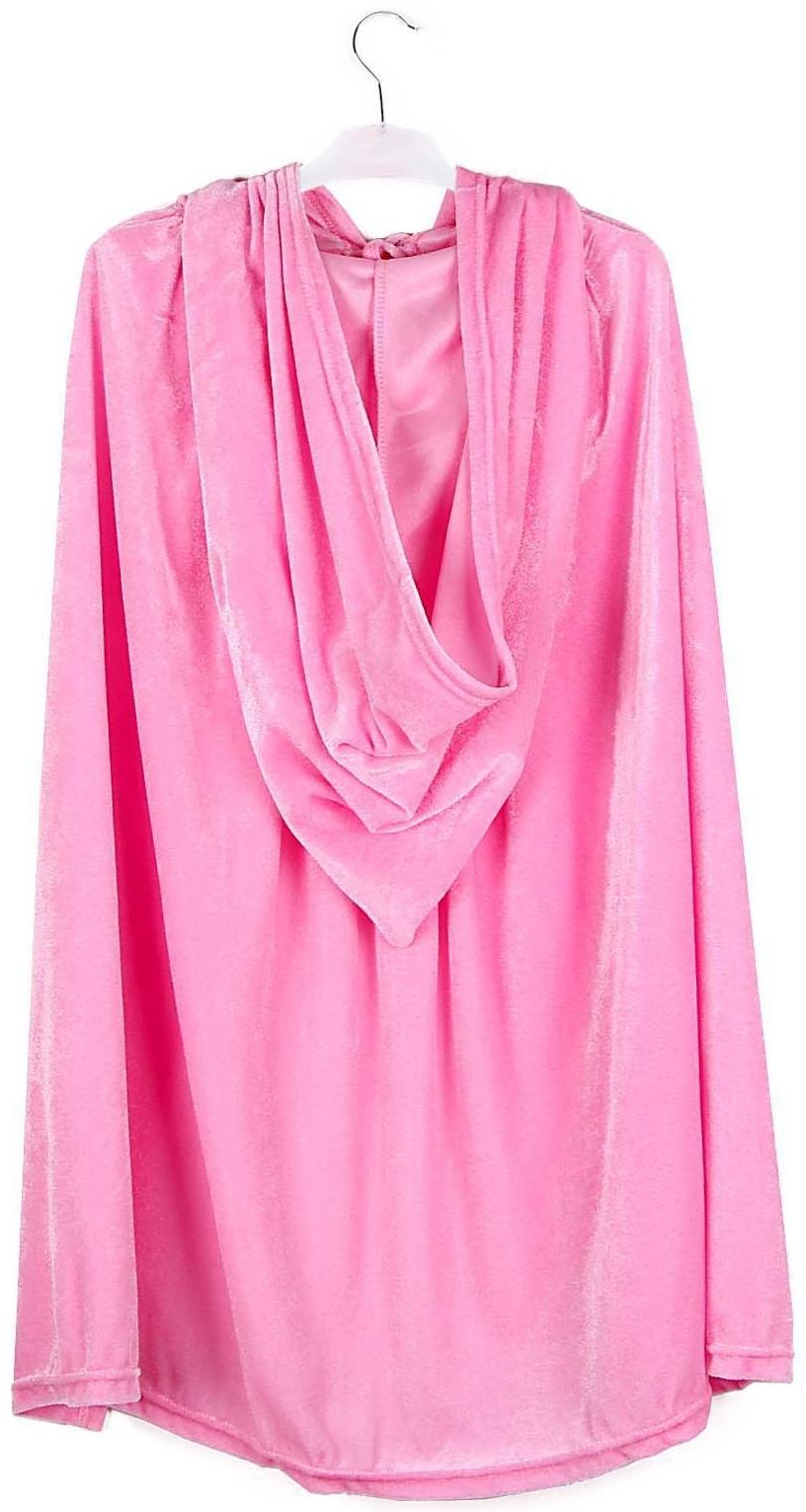 Карнавальный плащ взрослый, плюш розовый, длина 110 см