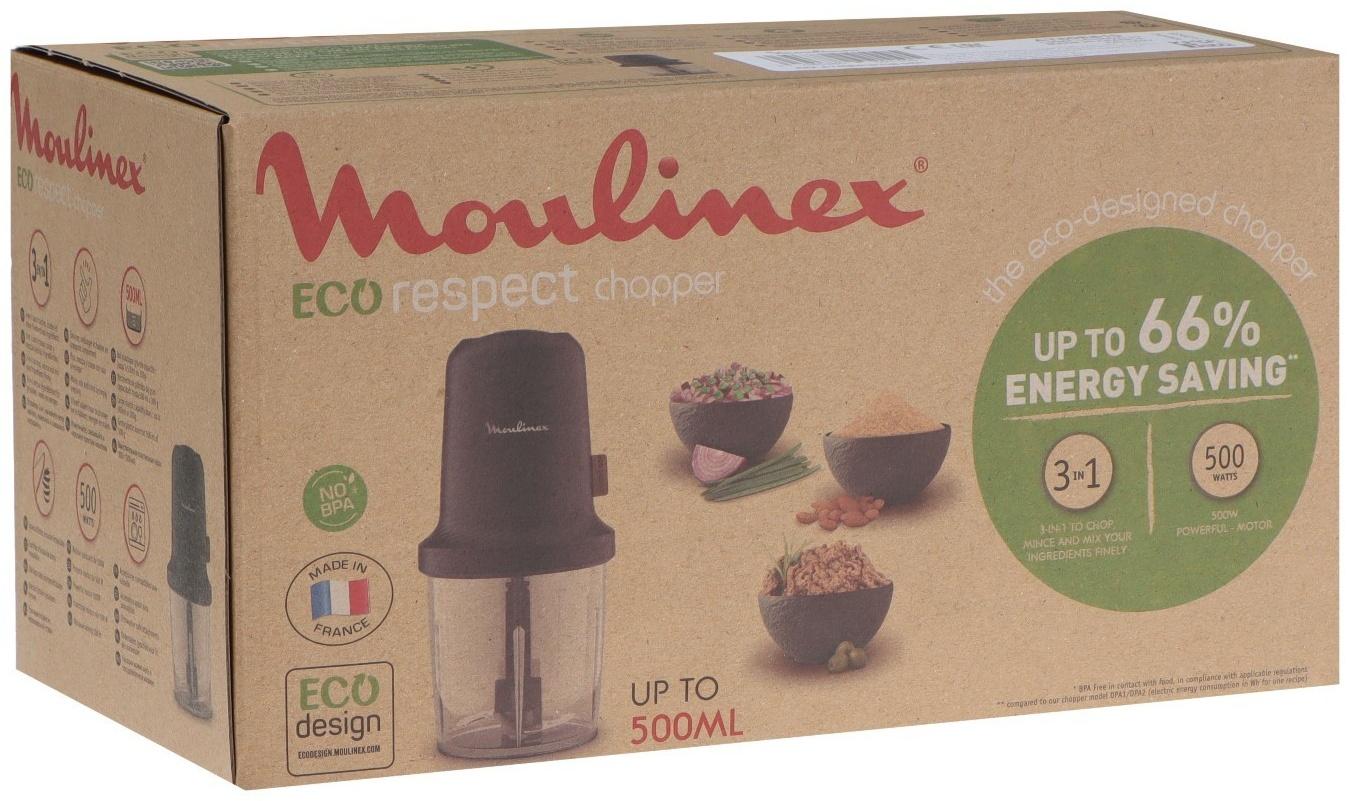 Измельчитель MOULINEX AT80E810, пластик, 500 Вт, 0.5 л, 1 скорость, чёрный