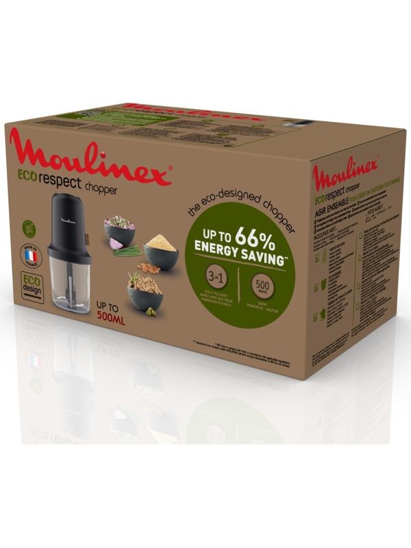 Измельчитель MOULINEX AT80E810, пластик, 500 Вт, 0.5 л, 1 скорость, чёрный