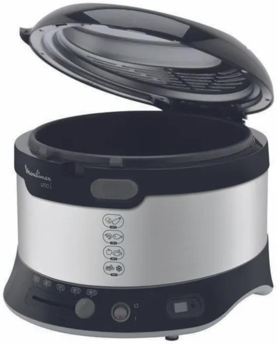 Фритюрница Moulinex AF179D10, 1900 Вт, 2.1 л, чёрно-серебристая