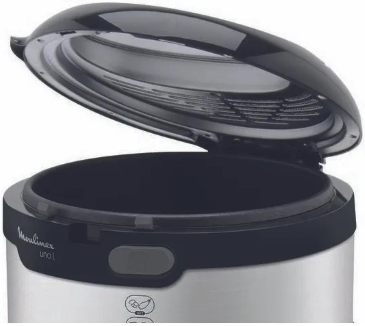 Фритюрница Moulinex AF179D10, 1900 Вт, 2.1 л, чёрно-серебристая