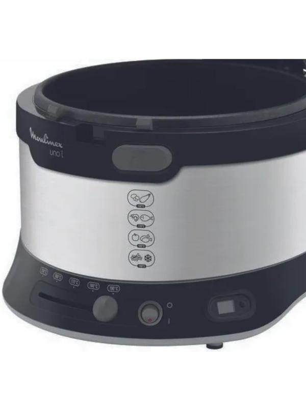 Фритюрница Moulinex AF179D10, 1900 Вт, 2.1 л, чёрно-серебристая