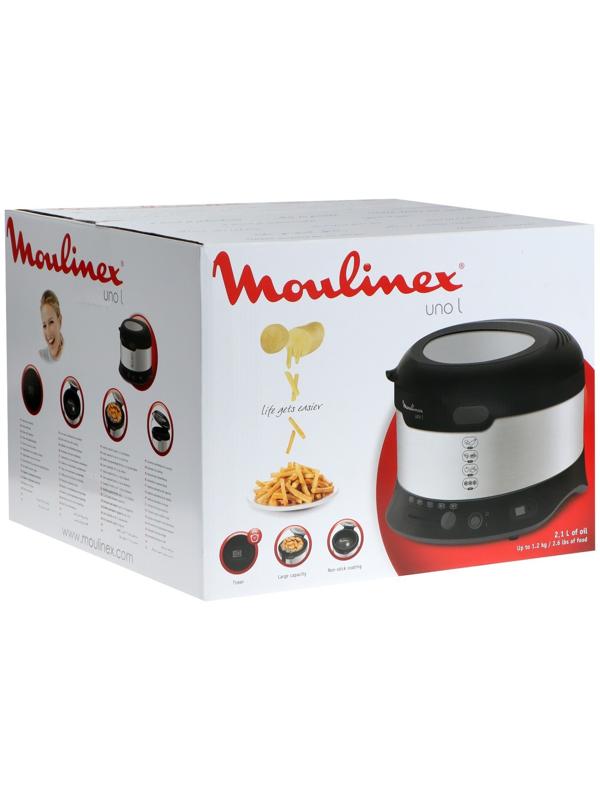 Фритюрница Moulinex AF179D10, 1900 Вт, 2.1 л, чёрно-серебристая