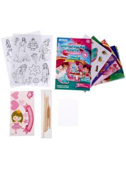 Набор для творчества: изготовление топперов, раскраска-наклейки и аппликация «Принцесса»