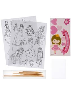 Набор для творчества: изготовление топперов, раскраска-наклейки «Принцесса»