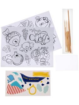 Набор для творчества: изготовление топперов, раскраска-наклейки «Море»